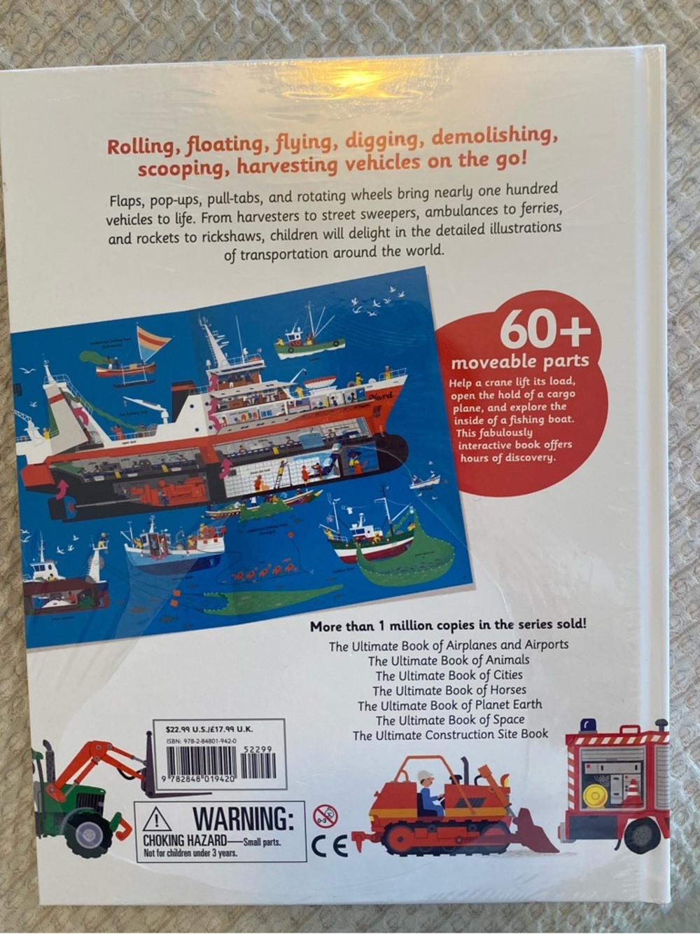 Illustrated Moveable Parts Vehicle Board Book - Blue & Red - Picture 2 of 3